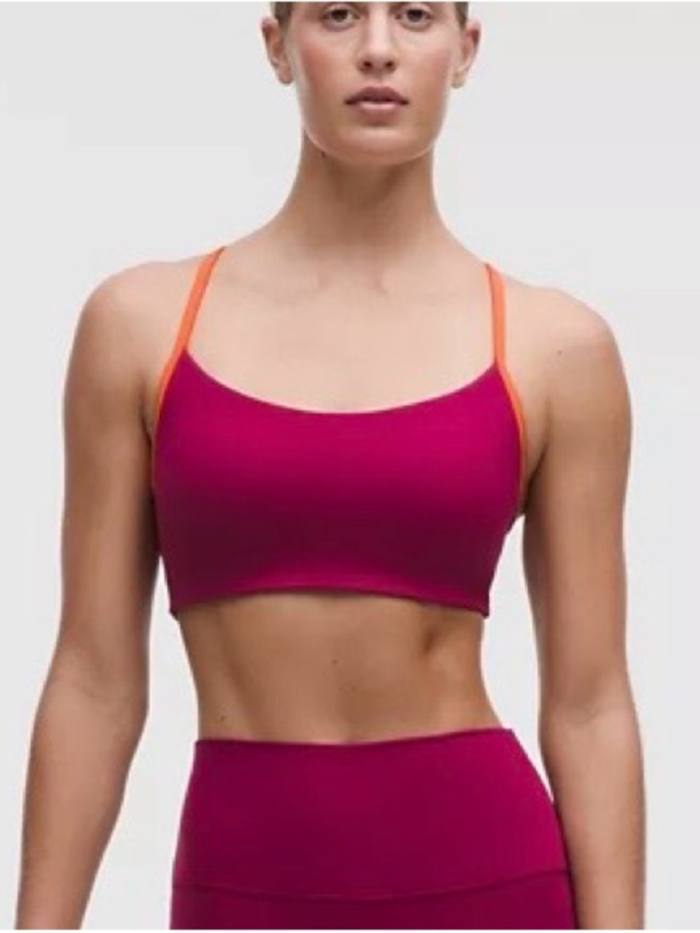 Flow Y Bra Light Support,A/B Cup
Updated Design
Color Raspberry Rave/Orange Punc - Picture 3 of 9